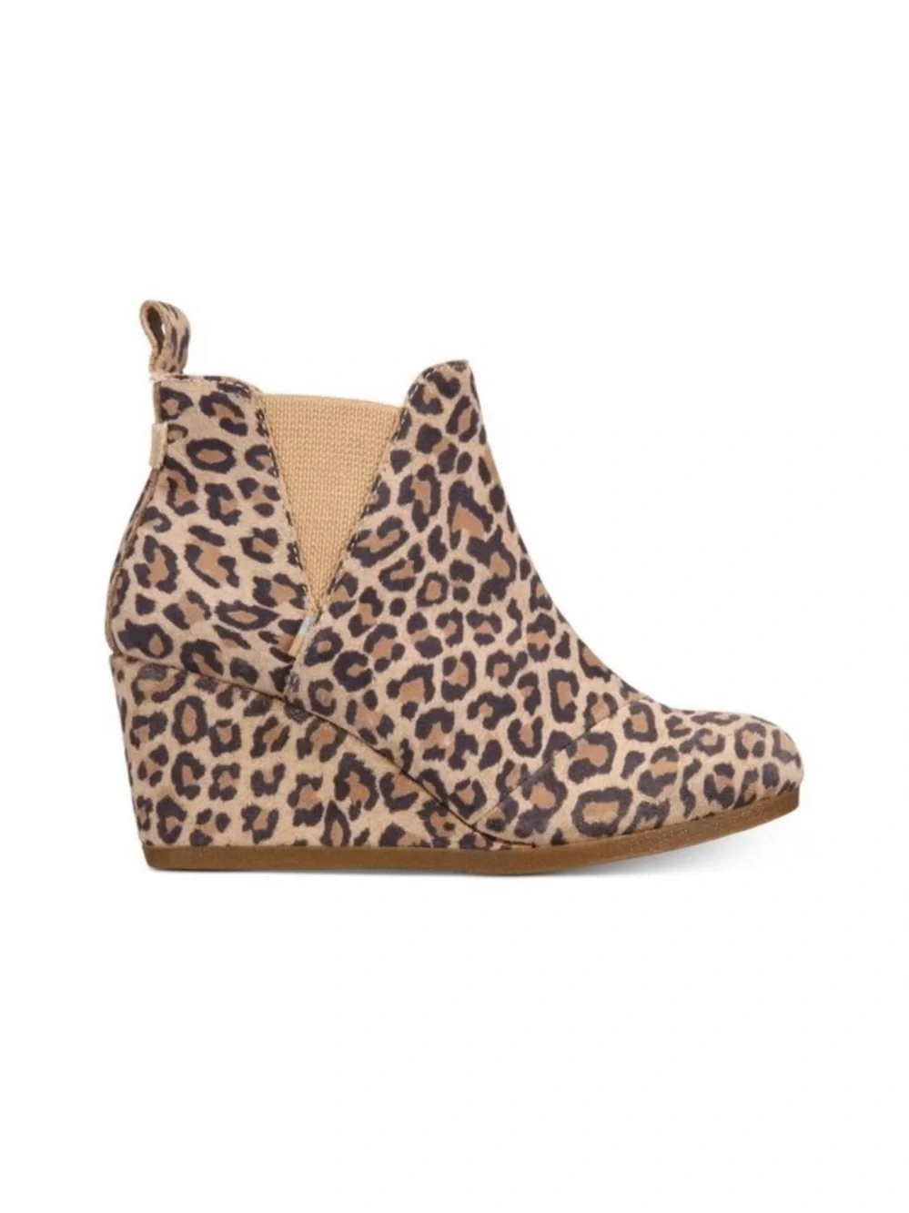 Toms Kelsey Leopard Print Wedge Ankle Booties